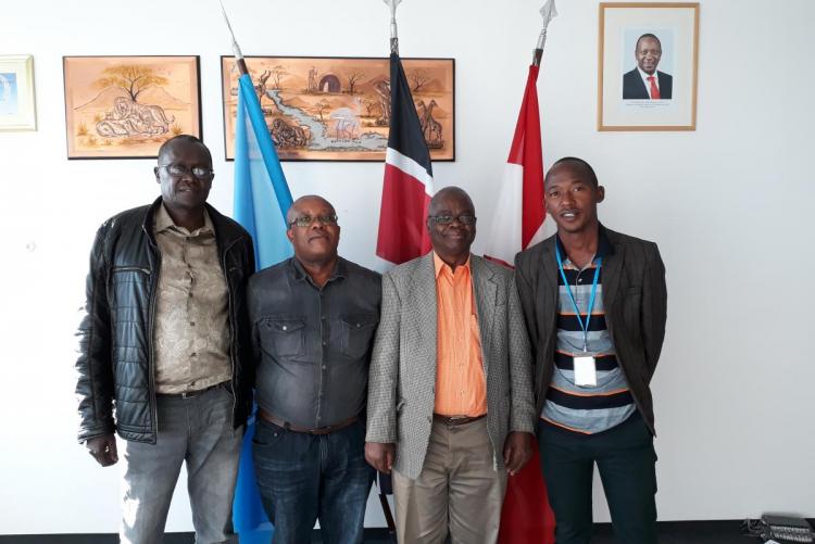 INST Director at the Embassy of Kenya in Vienna, Austria.To his left is Hon. Vincent Musau, MP; to the right is Eng. Collins Juma, CEO NuPEA and the far end is Eng. Ezra Odondi Odhiambo, Chairman, Board of Nuclear Power and Energy Agency (NuPEA)